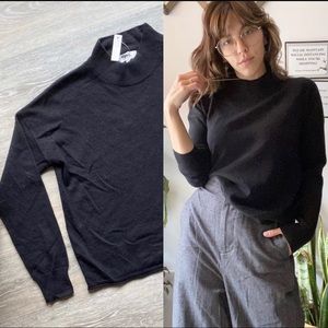 Madewell 100% Cashmere Classic Black Sweater